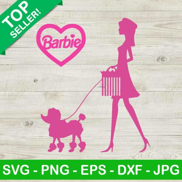Barbie With Dog SVG