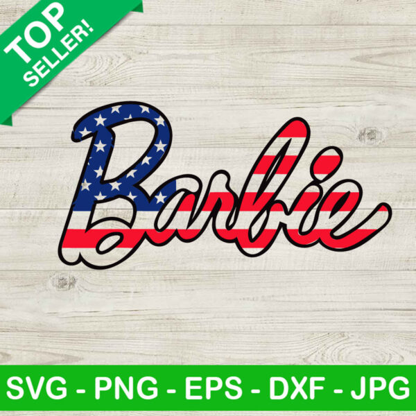 Barbie Girl American Flag SVG PNG