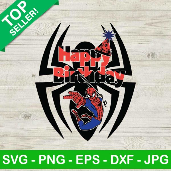 Spiderman Happy Birthday Boy SVG