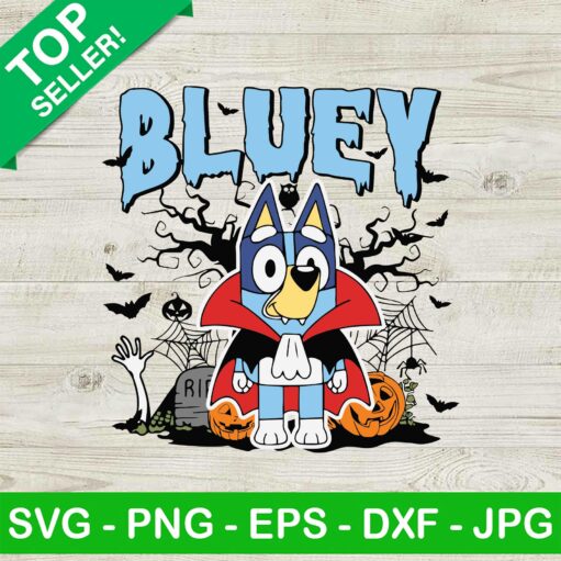 Bluey Dracula Halloween SVG