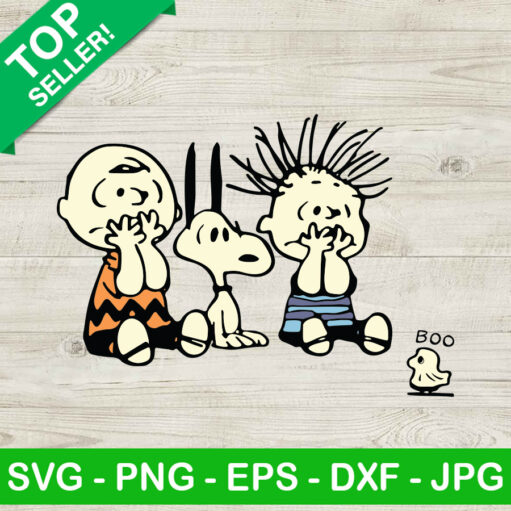 Charlie Brown And Snoopy Woodstock Boo Ghost Svg