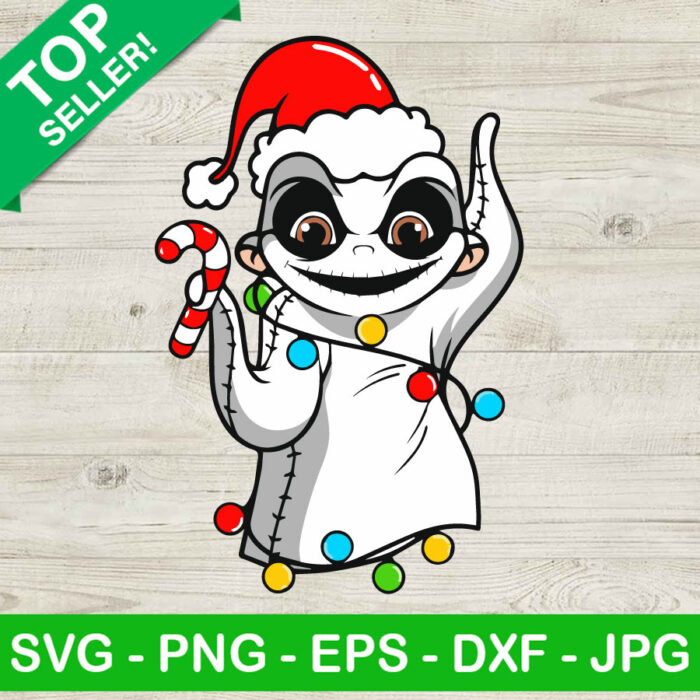 Chibi Oogie Boogie Santa Claus SVG, Oogie Boogie Santa Hat SVG, Nightmare Before Christmas SVG