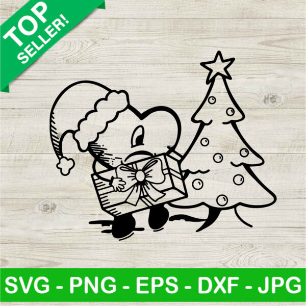 Bad Bunny Heart Christmas Tree SVG