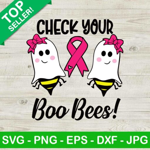 Breast Cancer Check Your Boo Bees SVG