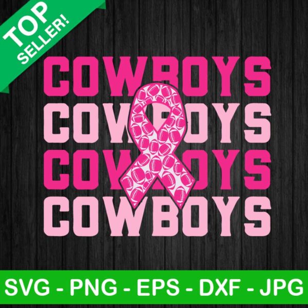 Cowboys Breast Cancer Ribbon SVG