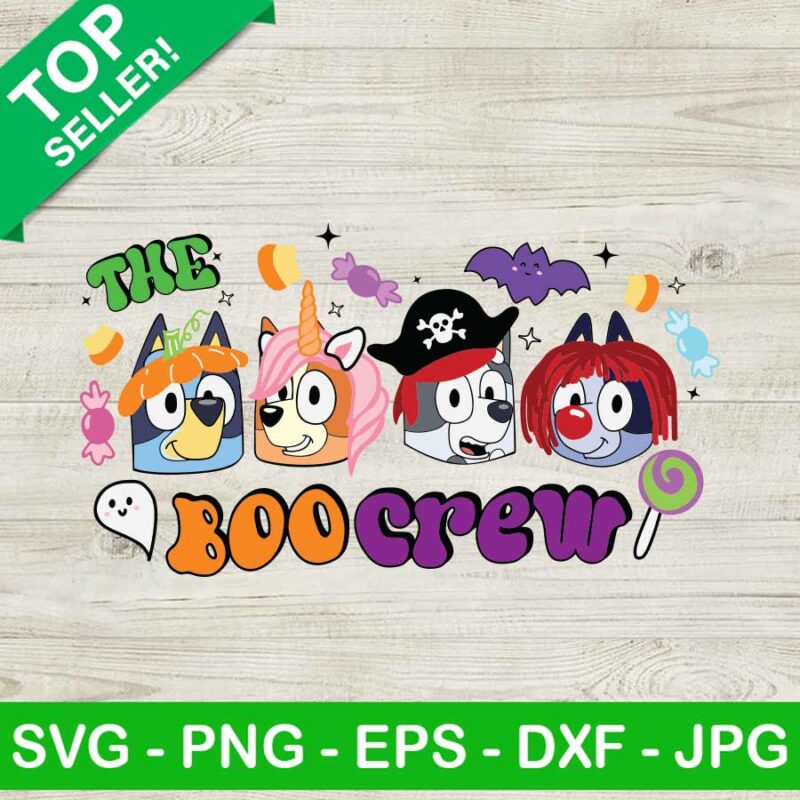 The Boo Crew Halloween SVG, Bluey Halloween SVG, Bluey Bingo Dog Halloween SVG, Halloween SVG