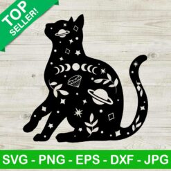 Mystical Black Cat SVG