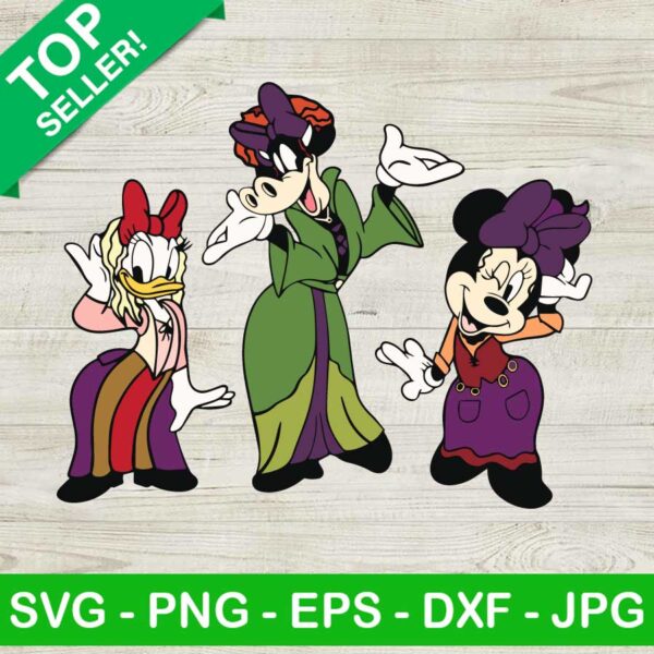 Minnie Mouse Halloween Witch SVG, Daisy Duck Witch Halloween SVG, Disney Clarabelle Witch Halloween SVG, Disney Halloween SVG