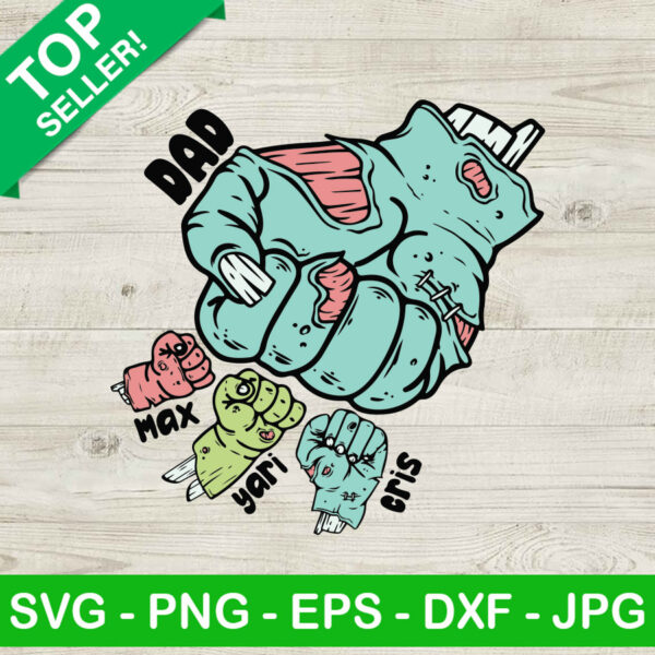Halloween Zombie Dad And Child Fist Bump SVG
