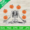 Skeleton With Pumpkin Face SVG