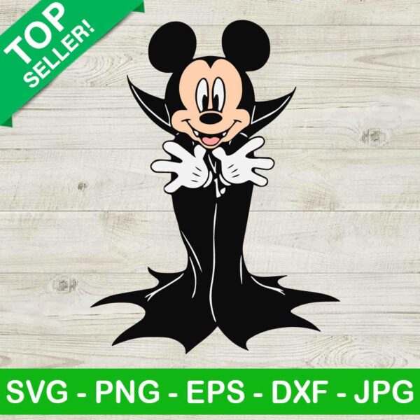 Mickey Mouse Dracula SVG, Mickey Vampire SVG, Dracula Disney Mouse SVG, Disney Halloween SVG