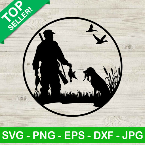 Dad And Dog Hunting Svg