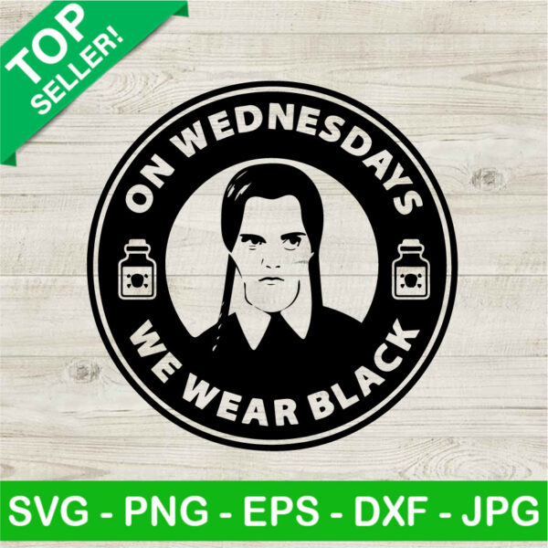 Wednesday Addams Coffee Logo SVG