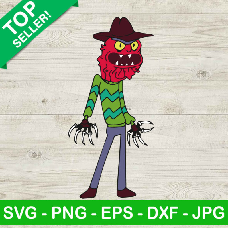 Rick And Morty Freddy Krueger SVG, Horror Rick And Morty SVG, Horror Halloween Cartoon SVG Cricut