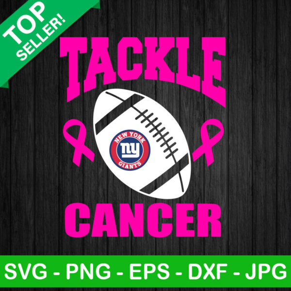 Tackle Breast Cancer New York Giants SVG, Tackle Breast Cancer SVG, NFL Logo SVG, Pink Ribbon Awareness SVG PNG