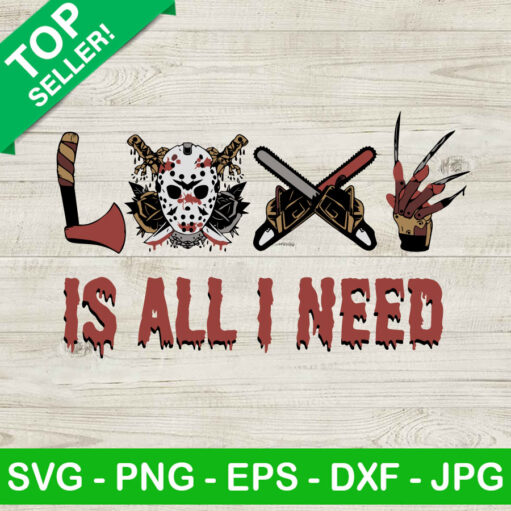 Jason Voorhees Love Is All I Need Svg