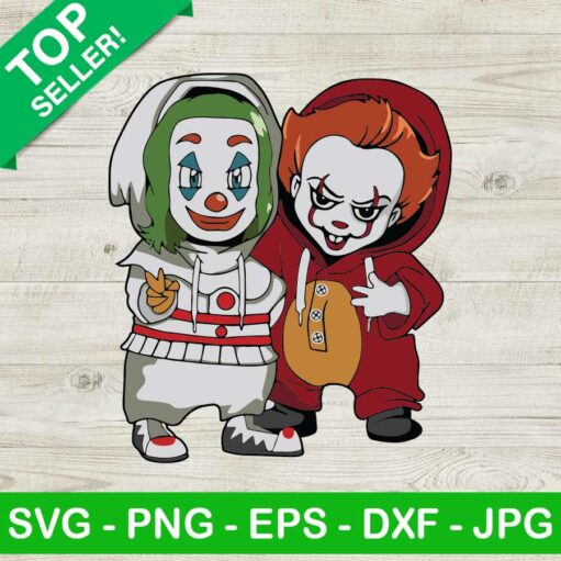 Baby Joker And Pennywise Friend Halloween SVG