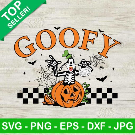 Skeleton Goofy With Pumkin Halloween Svg