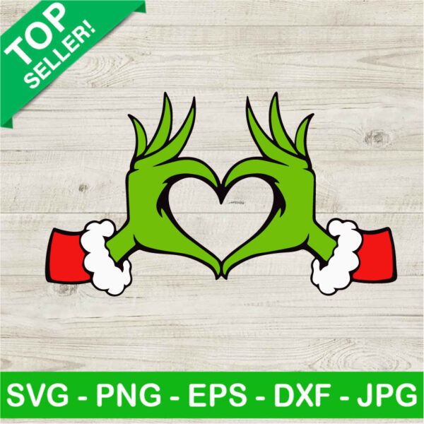 Grinch Hands Heart SVG PNG, The Grinch SVG, Love Grinch SVG, How The Grinch Stole Christmas SVG