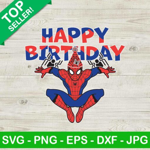 Spiderman Happy Birthday Boy Svg