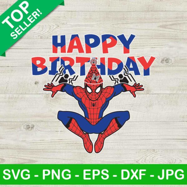 Spiderman Happy Birthday Boy SVG