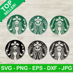 Horror Movie Characters Starbucks Logo SVG