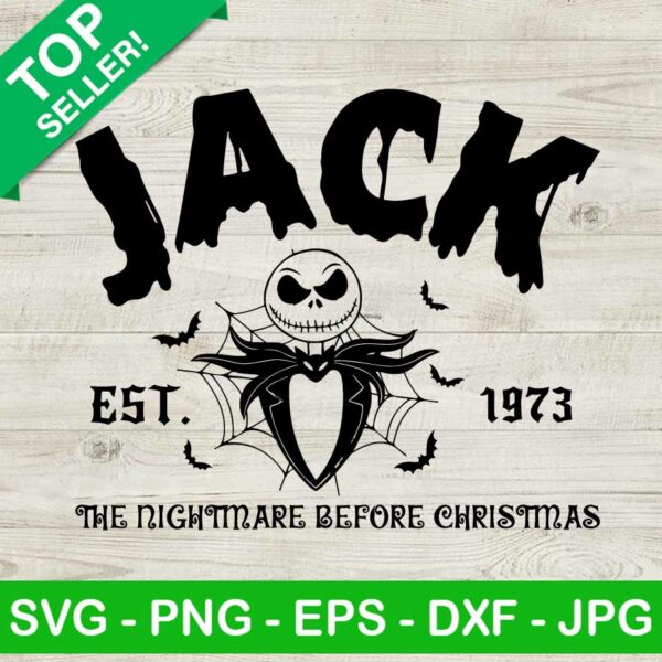 Jack Skellington Est 1973 SVG, Halloween Nightmare Before Christmas SVG, Jack Skellington Face SVG, Happy Halloween SVG