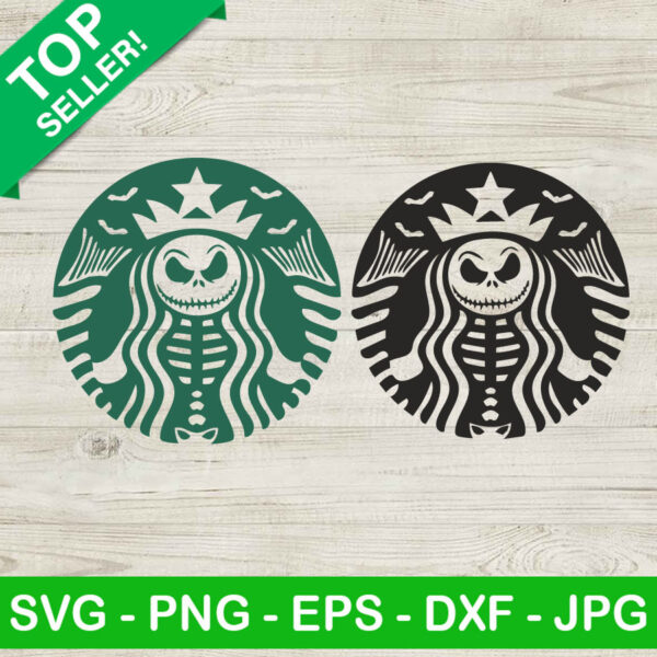 Jack Skellington Starbucks Logo SVG, Jack Skellinton Coffee Bundle SVG, Nighmare Before Christmas SVG