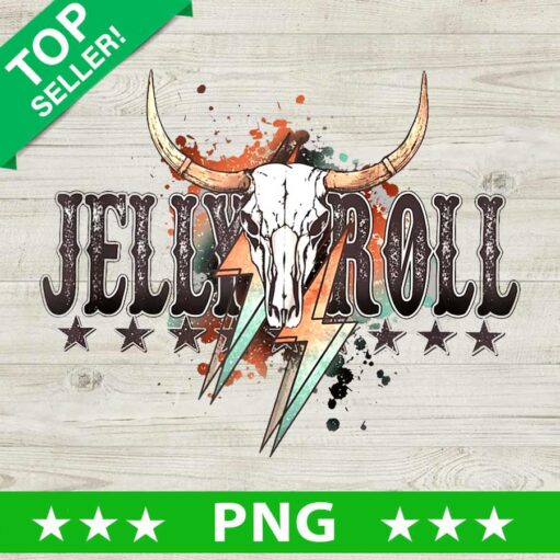 Jelly Roll Retro Skull Bull Png