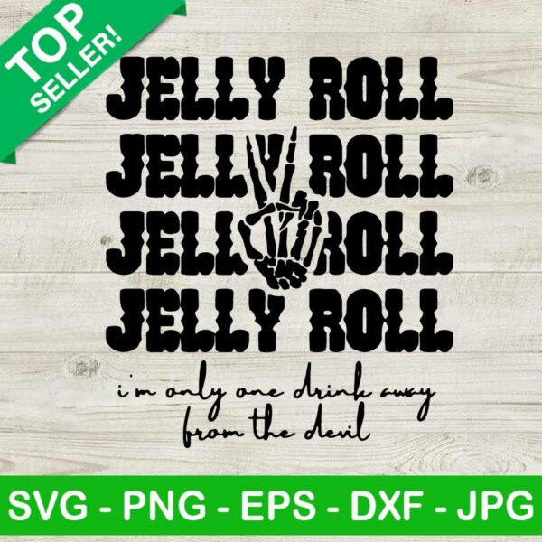 Jelly Roll One Drink Away From The Devil SVG, Country Music SVG, Jelly Roll SVG