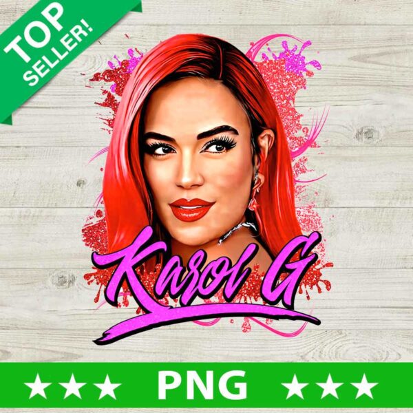Karol G Red Hair PNG, Karol G Bichota Sublimation transfer PNG, Manana Sera Transfer Designs