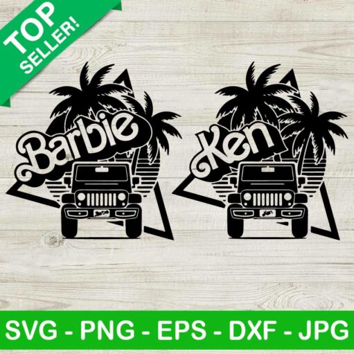 Vintage Barbie Ken Jeep Car Svg