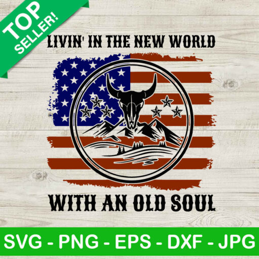 Livin' In The New World American Flag Svg