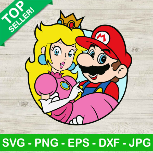 Mario And Princess SVG, Super Mario Game SVG, Nintendo Super Mario Princess Peach SVG