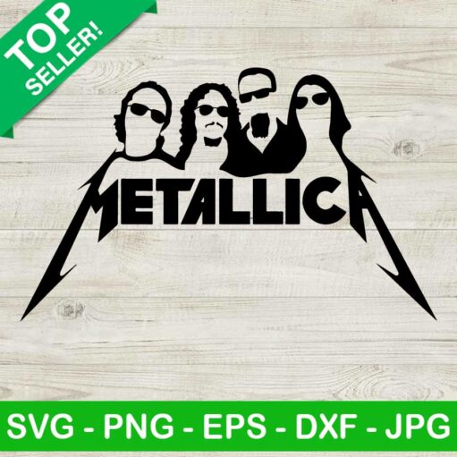 Metallica band logo with faces SVG