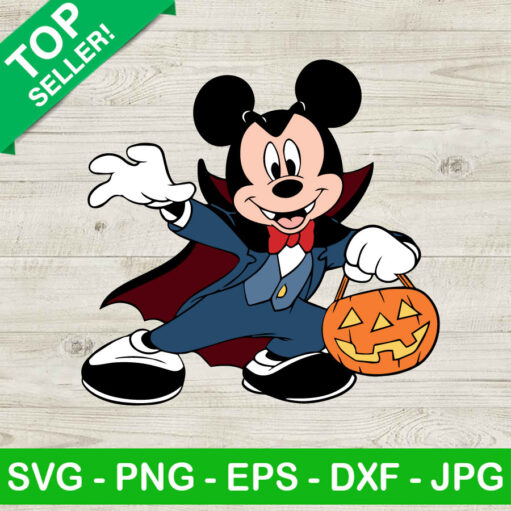 Mickey Mouse Vampire Dracula Halloween Svg