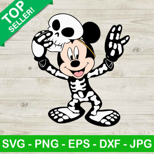 Skeleton Mickey Mouse Halloween Svg