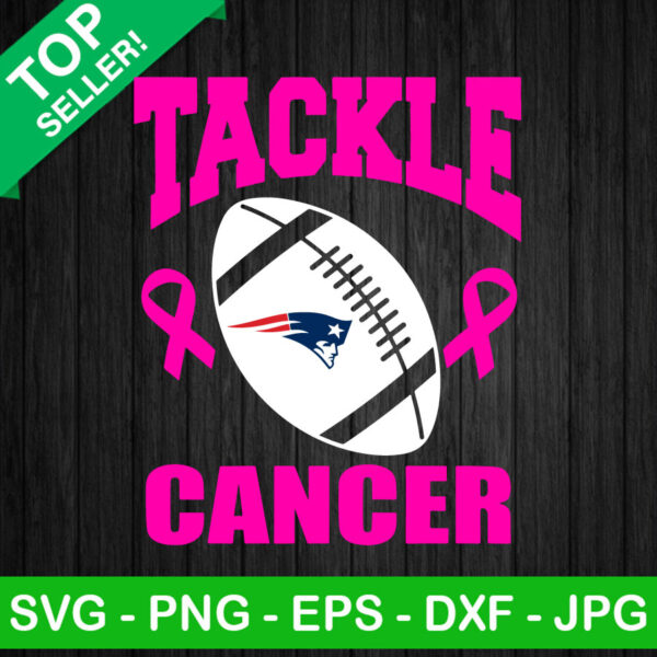 Breast Cancer New England Patriots SVG, Tackle Breast Cancer SVG, Pink Cancer Awareness SVG, Patriots NFL logo SVG