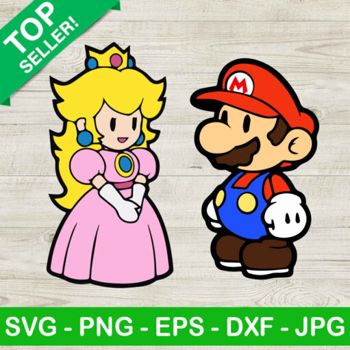 Super Mario And Princess Peach Svg