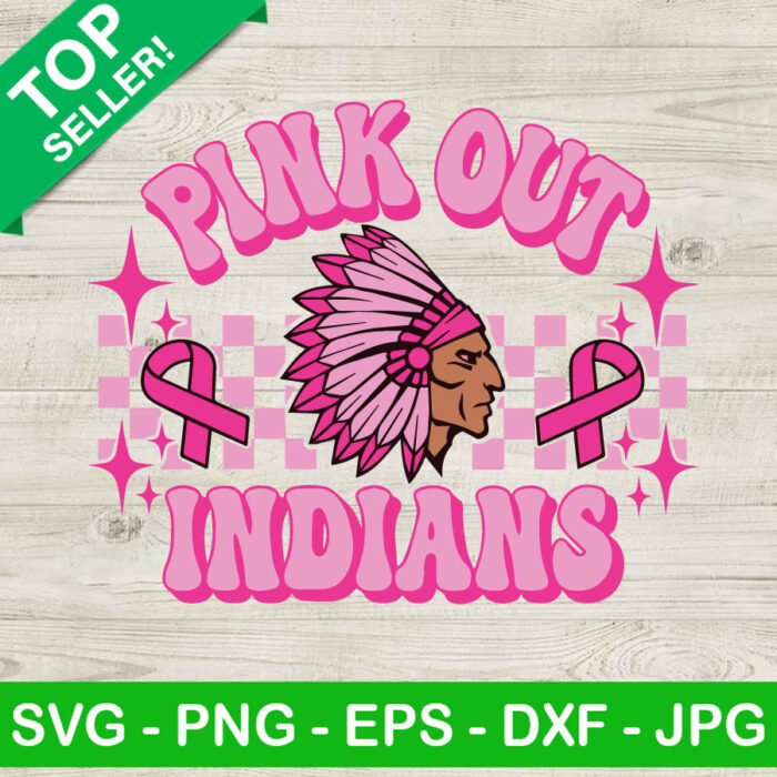 Indians Pink Out Breast Cancer SVG