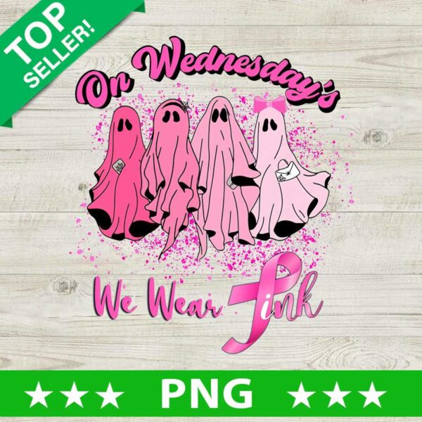 Halloween Ghost On Wednesdays We Wear Pink PNG