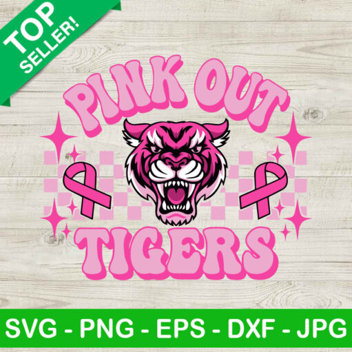 Tigers Pink Out Breast Cancer Svg