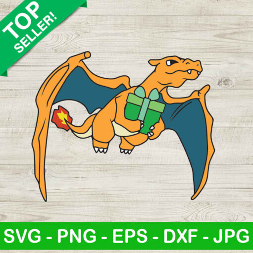 Charizard Pokemon And The Gift Box Svg