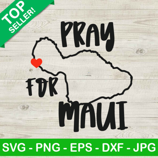 Pray For Maui Heart SVG