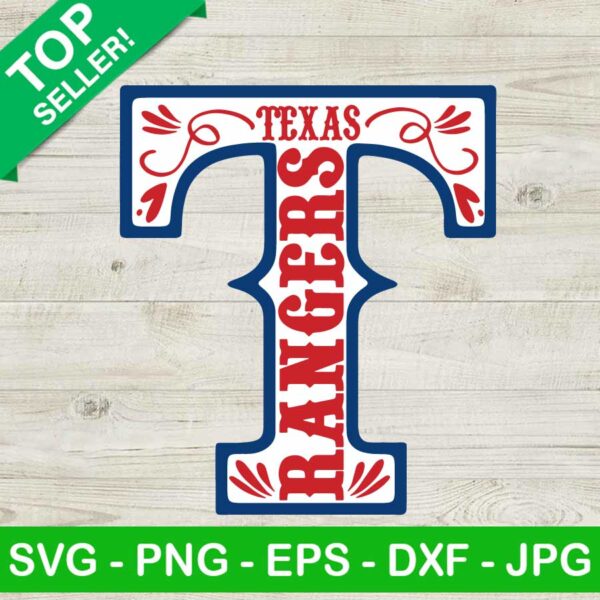 Texas Rangers Baseball T Logo SVG