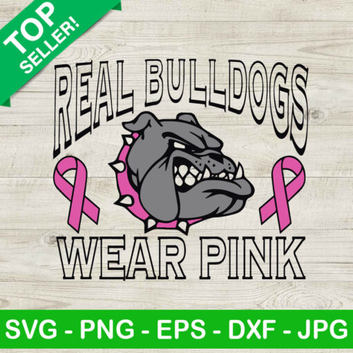 Real Bulldogs Wear Pink Svg Png