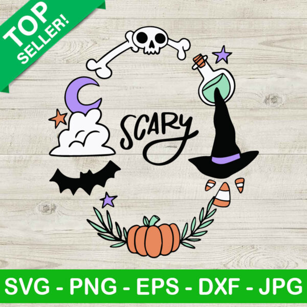 Halloween Icons Wreath SVG