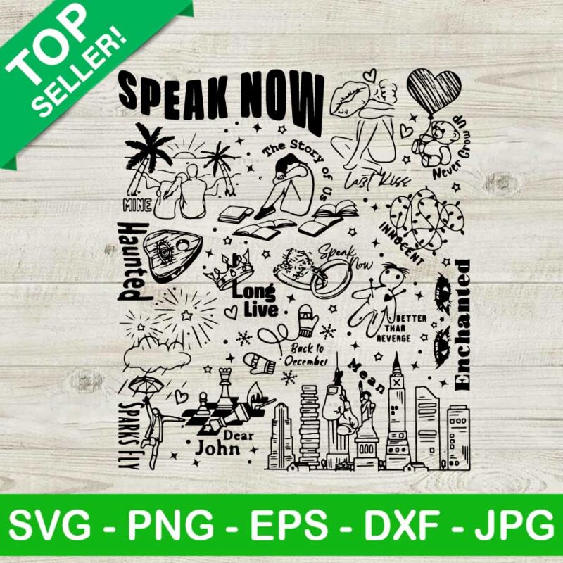 Speak Now Album Tracklist SVG, Speak Now Taylor Swift Album SVG, Eras Tour 2023 SVG