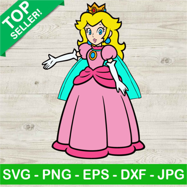 Super Mario Peach Princess SVG, Princess Peach Crown SVG, Super Mario SVG