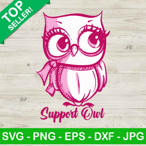 Support Owl Breast Cancer Svg